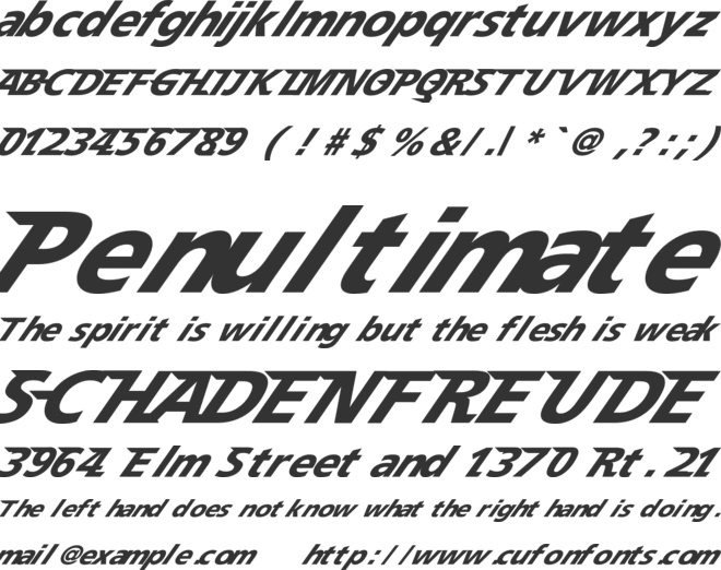 Speedy 12 font preview