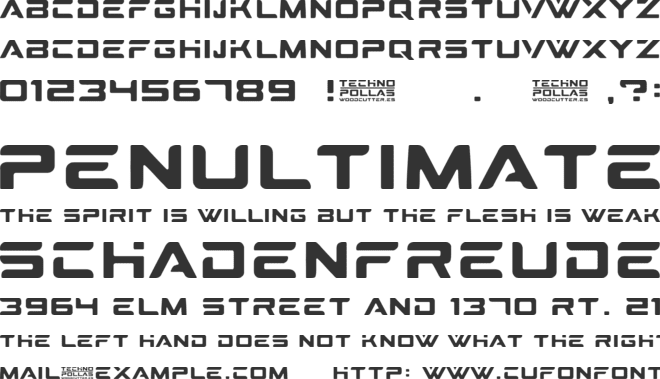 Technopollas font preview