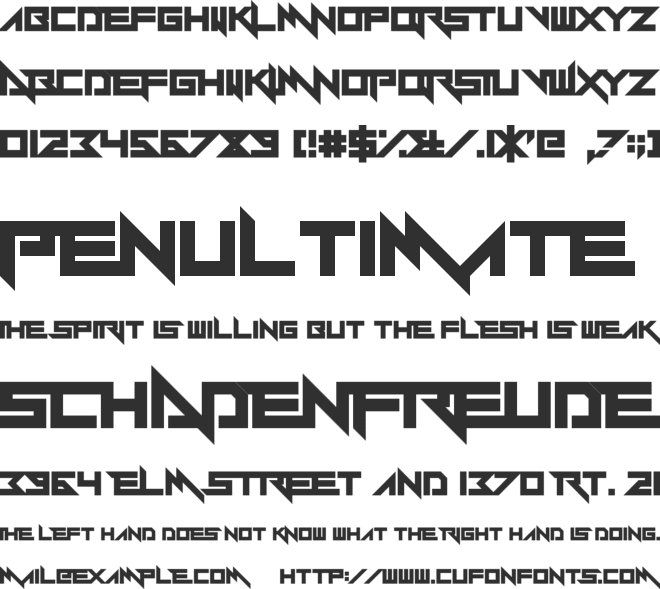 Y-Andermo font preview