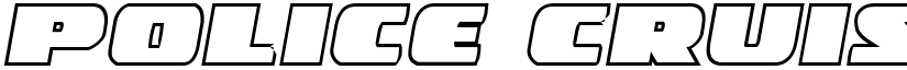 Police Cruiser Outline Italic Italic font