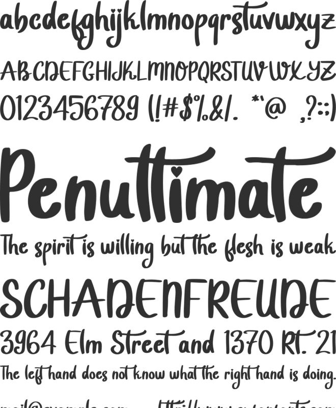 Valentine Mine - Personal Use font preview