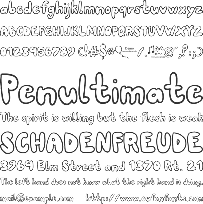 80er Teenie Demo font preview