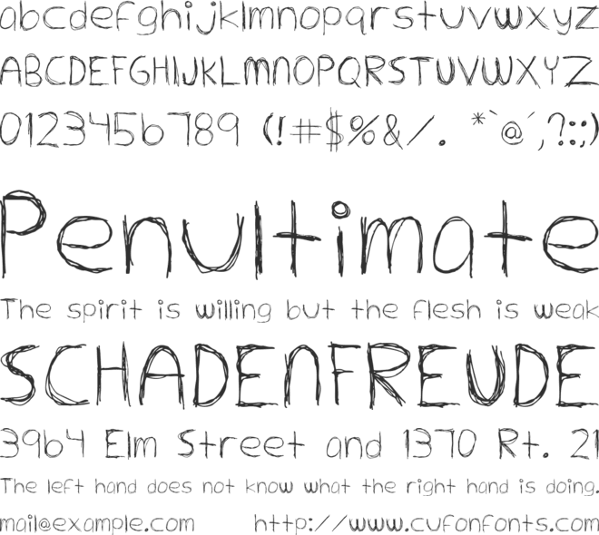Extrafine font preview