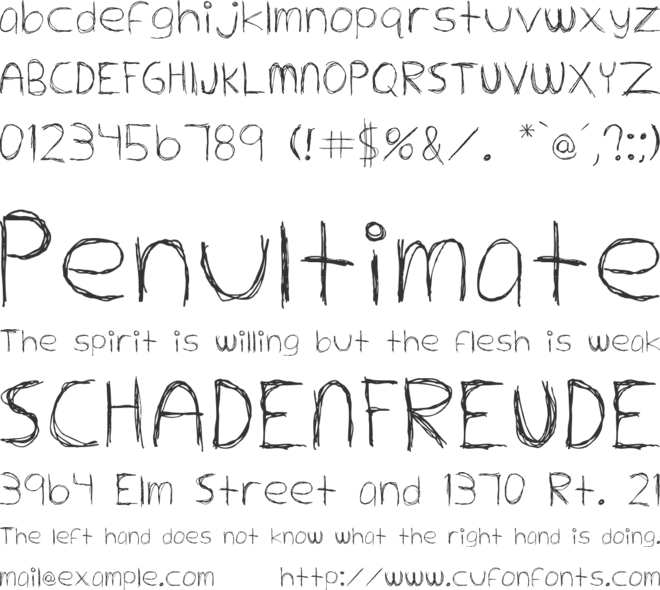 Extrafine font preview