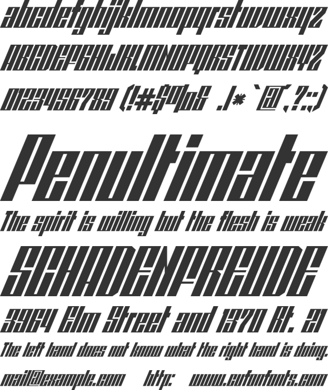 REDPOWER font preview