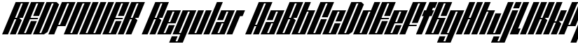 REDPOWER Regular font