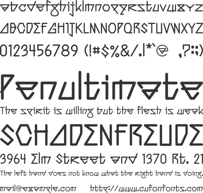 Phalang font preview