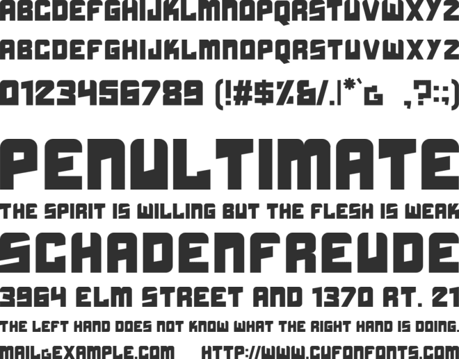 Boldhead font preview