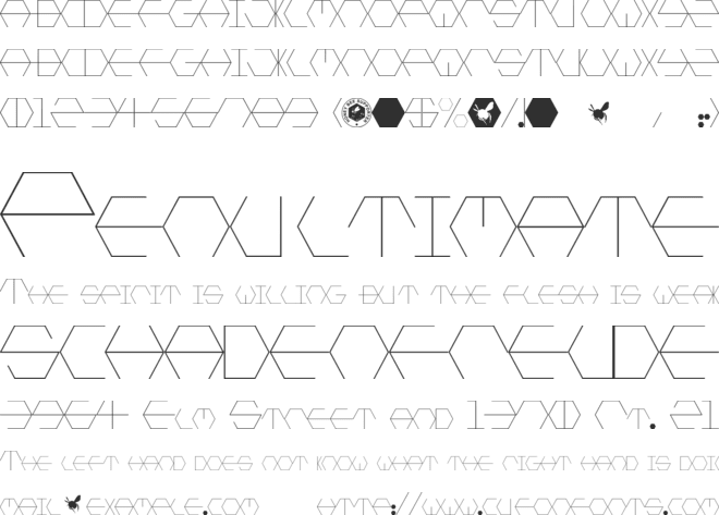 HONEYCOMBED font preview