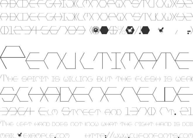 HONEYCOMBED font preview