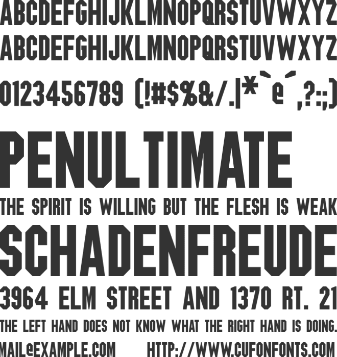 Blitzwing font preview