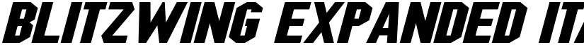 Blitzwing Expanded Italic font