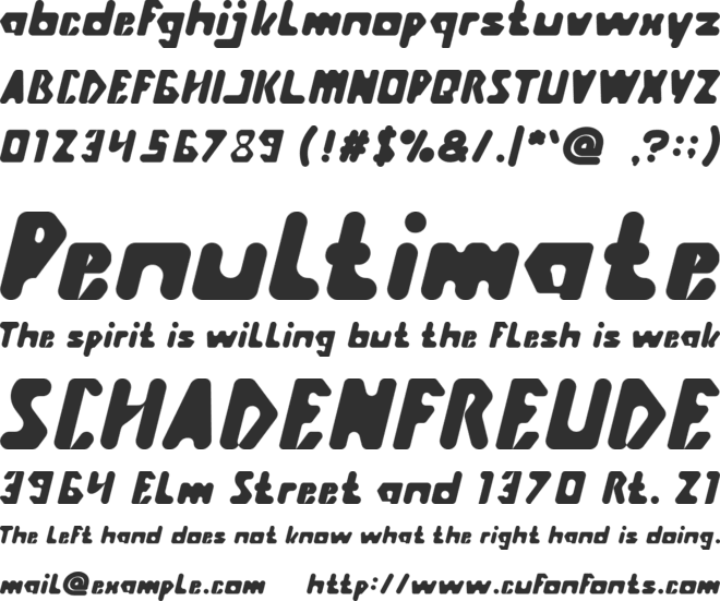 Yellow font preview