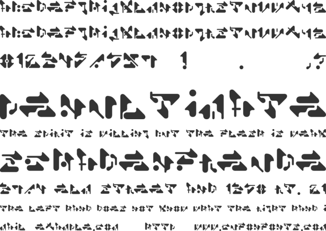 Shamen Remix font preview