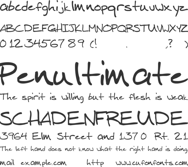 Mitch Hand font preview