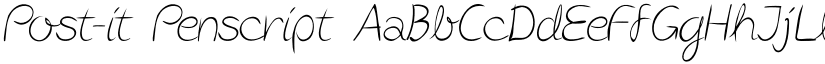 Post-it Penscript font
