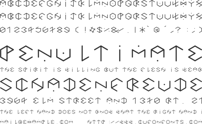 HEXAGON cup font font preview