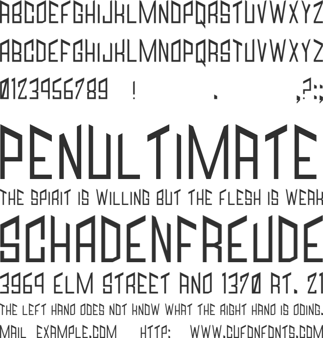 Jagged font preview