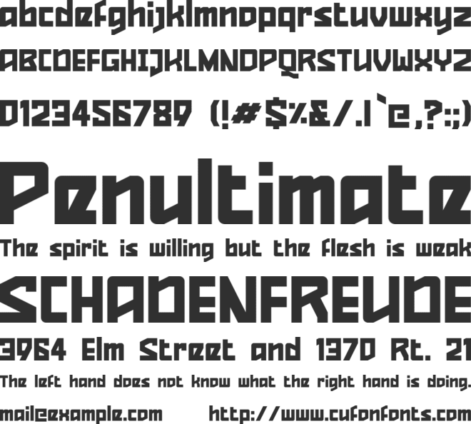 Quizzical Pitch font preview