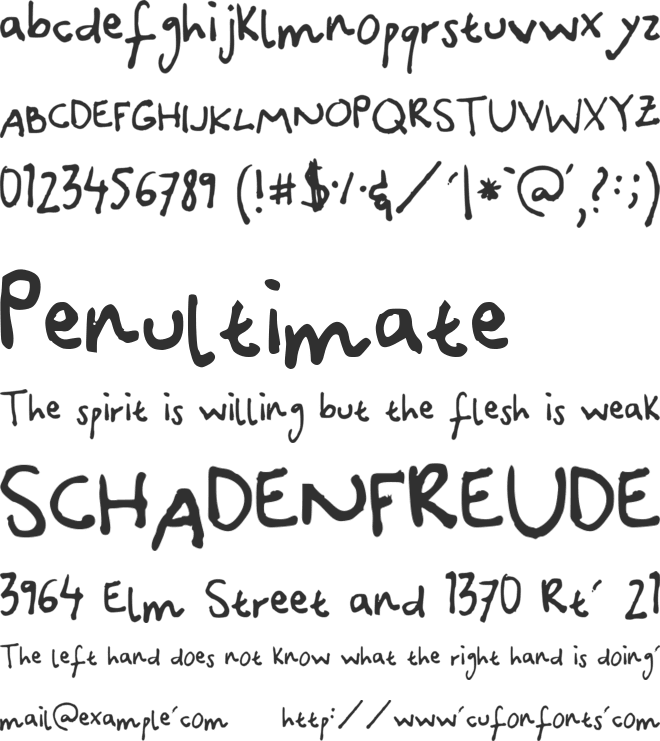 Canidae Hand font preview