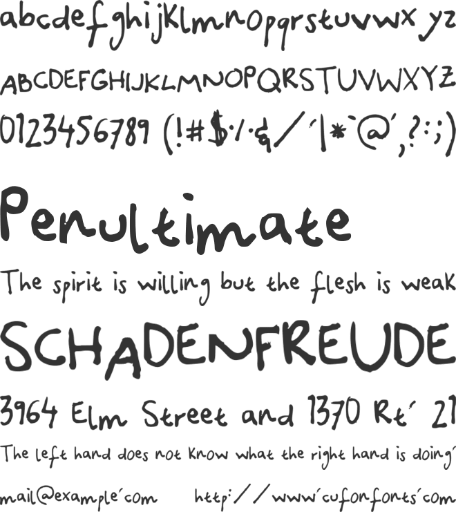Canidae Hand font preview