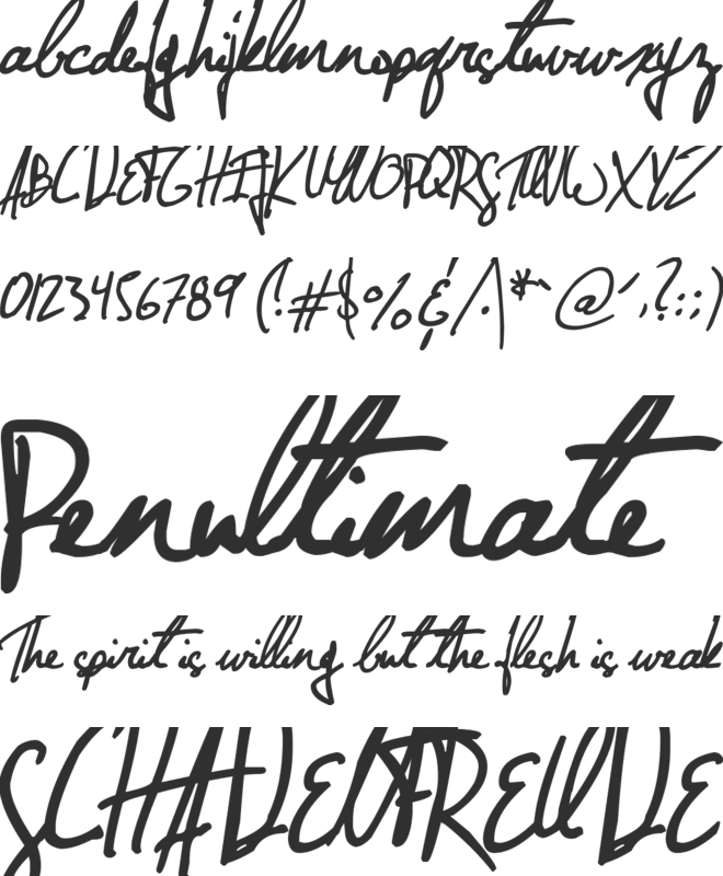 Jellyka - Nathaniel, a Mystery font preview