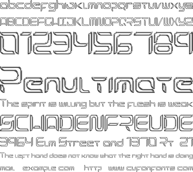 Exynos Reflecter font preview
