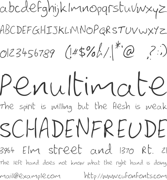 Lewis Hand font preview