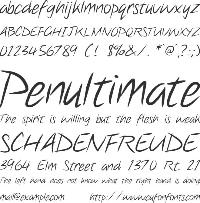 Note this! font preview