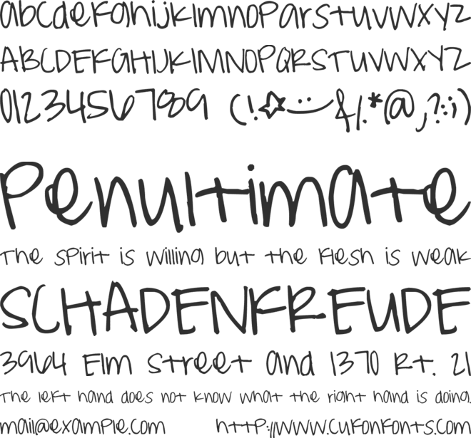 Pea Weenie font preview
