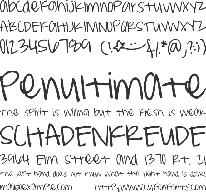 Pea Weenie font preview