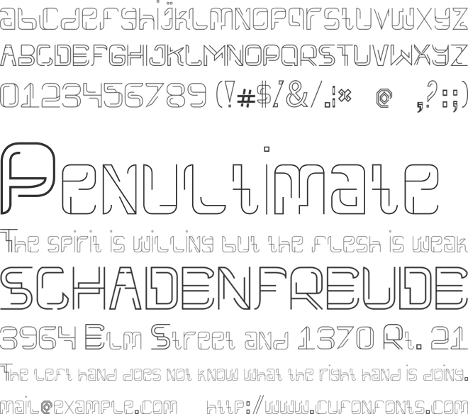 Linees Three font preview