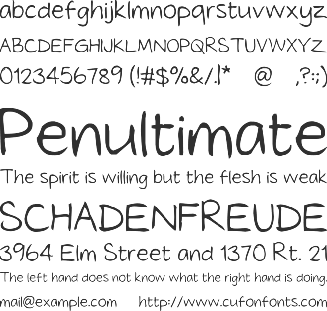 Tidy Hand font preview