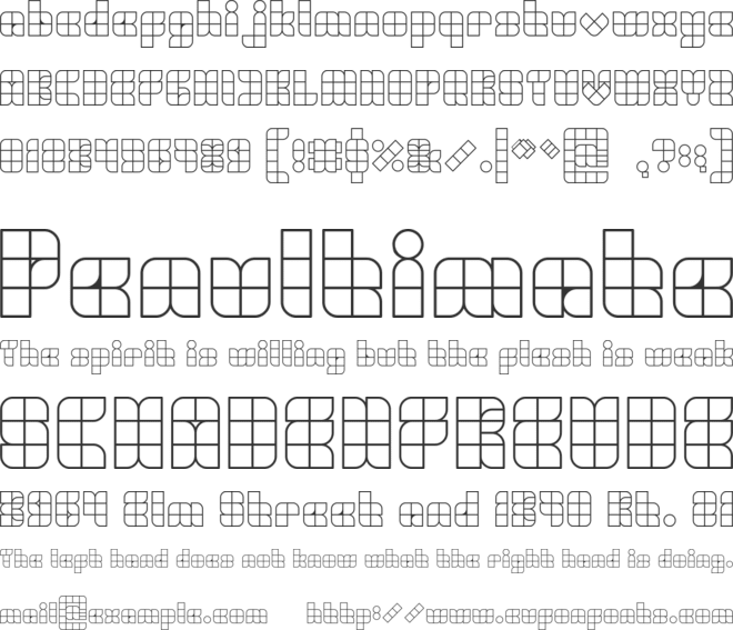 UNIVERSALISME font preview