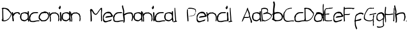 Draconian Mechanical Pencil font