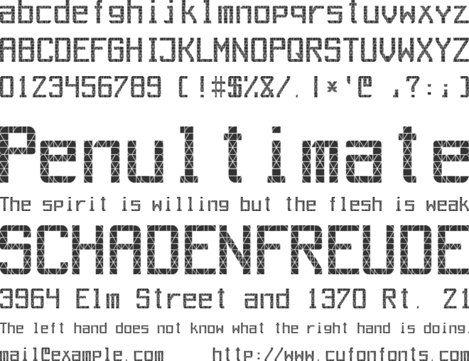 Out AEG LCD font preview