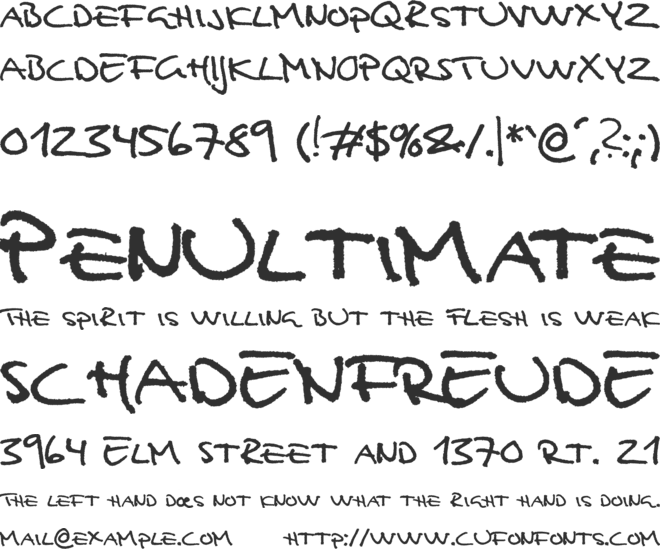Analfabet font preview