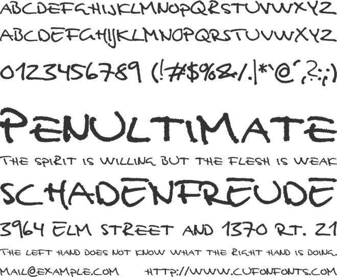 Analfabet font preview