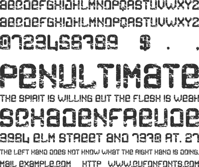 Cargo eroded font preview