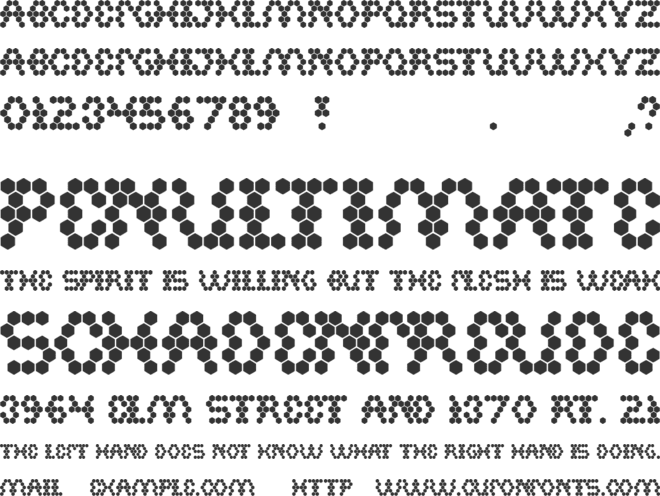 HEXAGONAL font preview