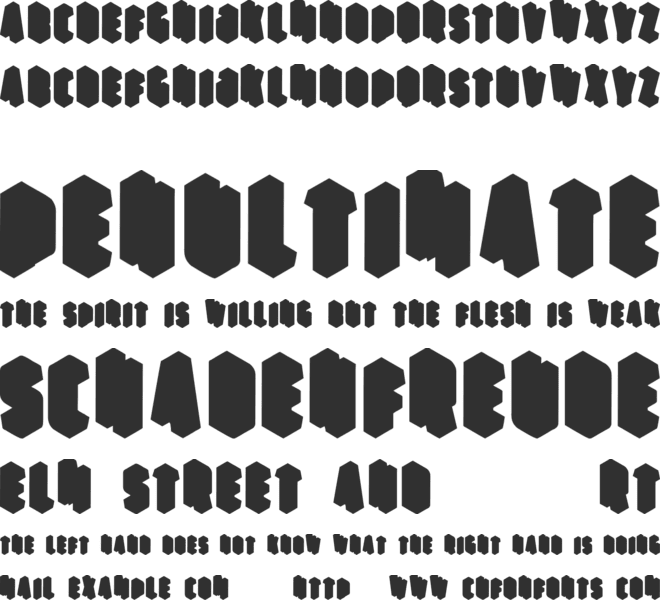 Perspective font preview