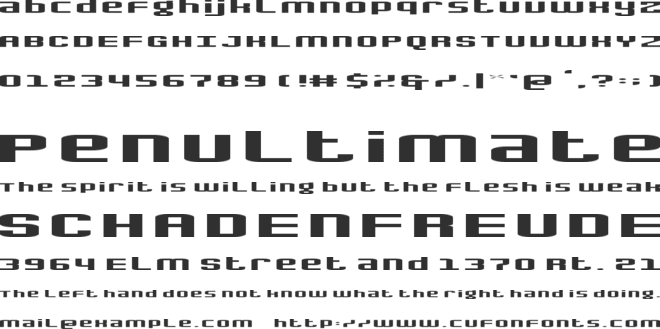 Gadget font preview