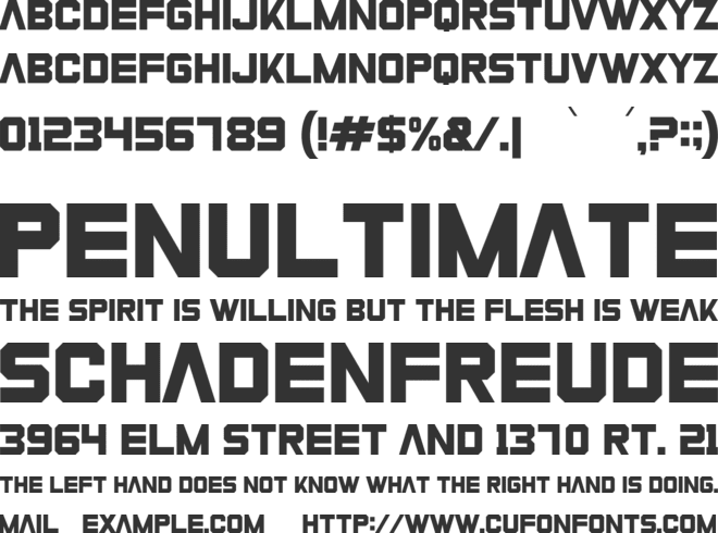 Zero Athletics font preview