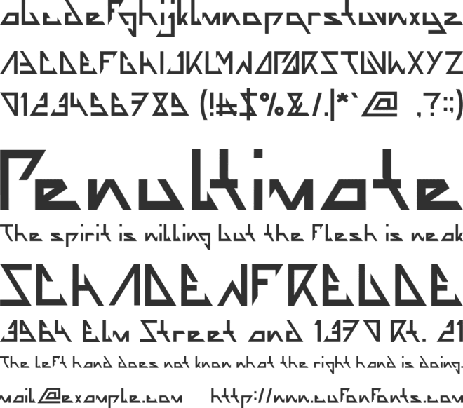 THE TRAINING ARTIST font preview