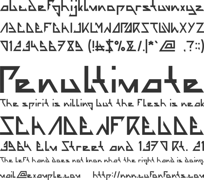 THE TRAINING ARTIST font preview