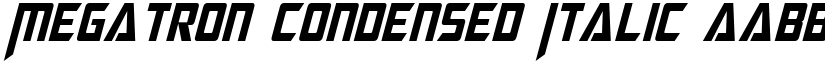 Megatron Condensed Italic font