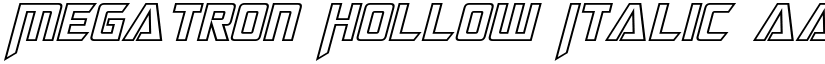 Megatron Hollow Italic font
