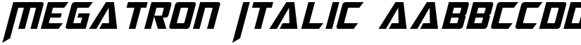 Megatron Italic font