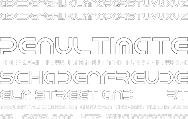 Android Hollow font preview