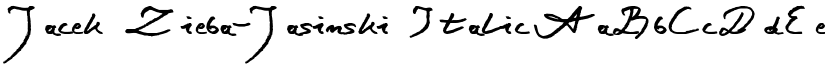 Jacek Zieba-Jasinski Italic font